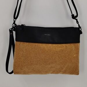 PIXIE MOOD crossbody purse clutch black & cork tan material adjustable strap